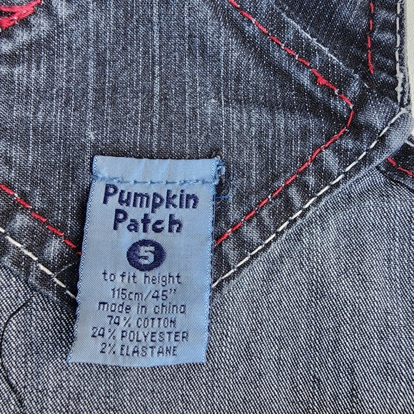 Dark Blue Denim Overalls with Pleated Skirt and Adjustable Straps - Picture 7 of 9